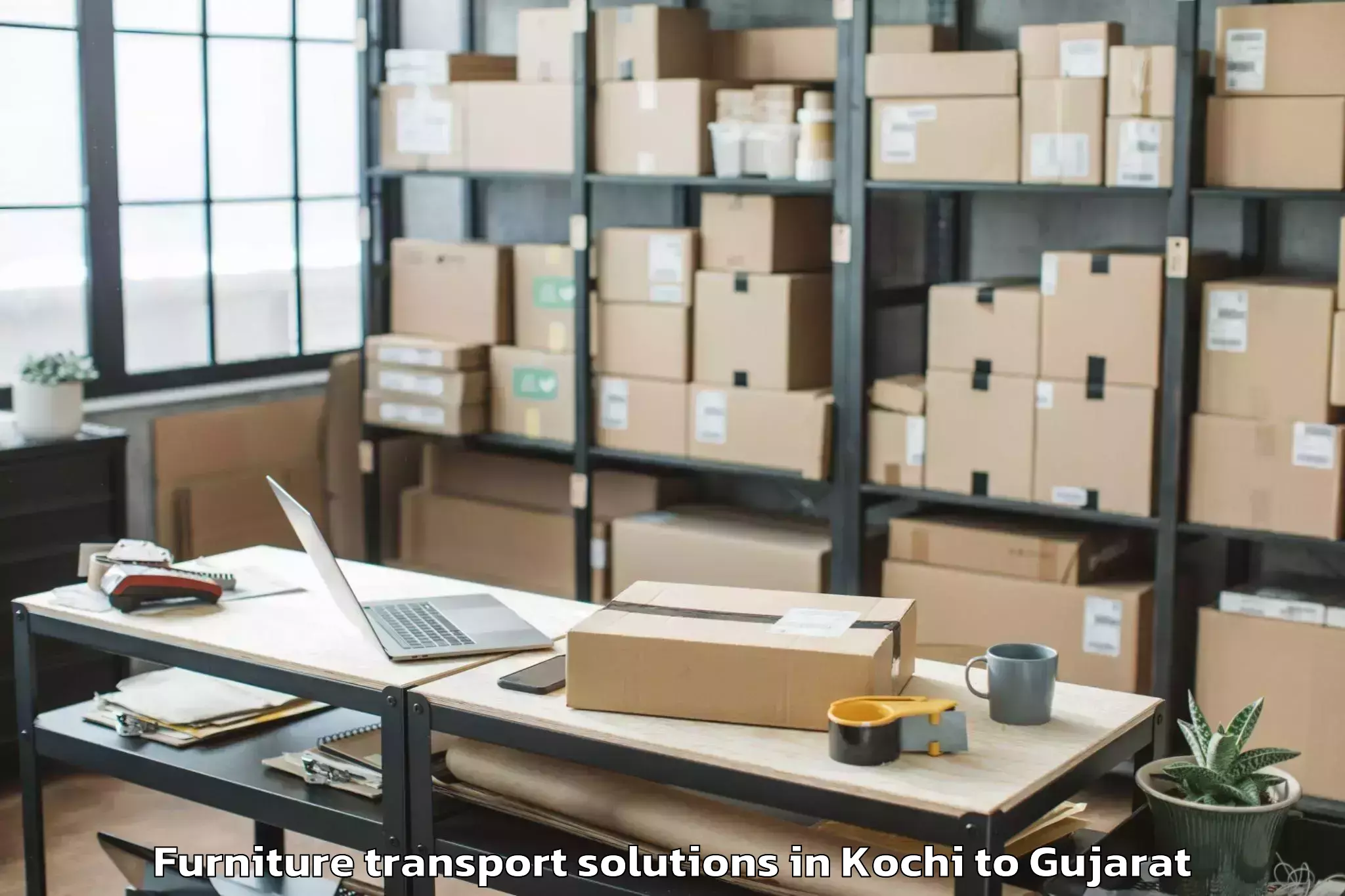 Discover Kochi to Madhav Kampo Furniture Transport Solutions